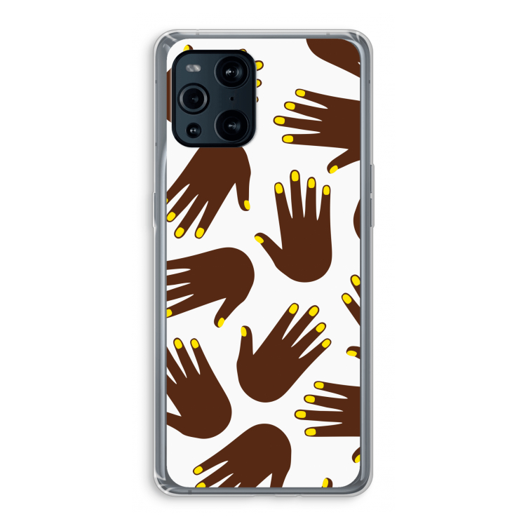 Hands dark: Oppo Find X3 Pro Transparant Hoesje
