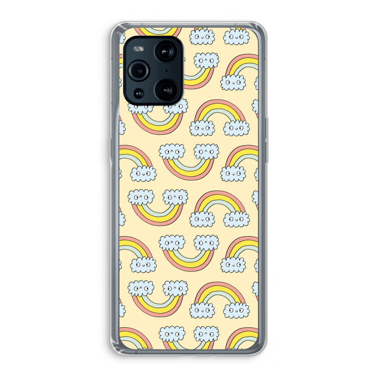 Regenboog: Oppo Find X3 Pro Transparant Hoesje