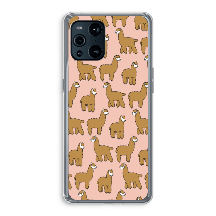 Alpacas: Oppo Find X3 Pro Transparant Hoesje