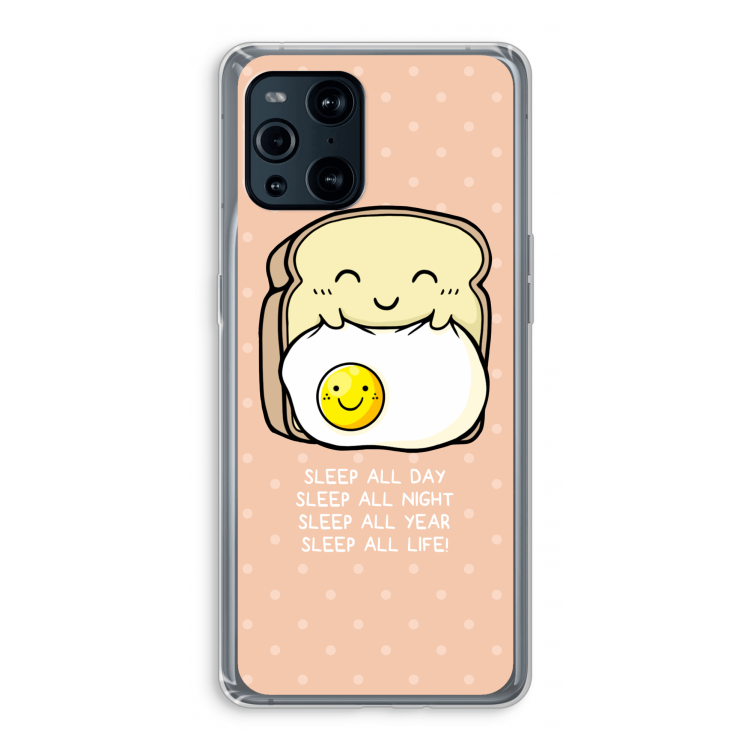 Sleep All Day: Oppo Find X3 Pro Transparant Hoesje