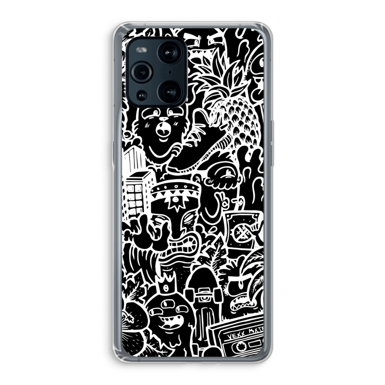 Vexx Black Mixtape: Oppo Find X3 Pro Transparant Hoesje