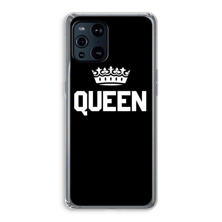Queen zwart: Oppo Find X3 Pro Transparant Hoesje