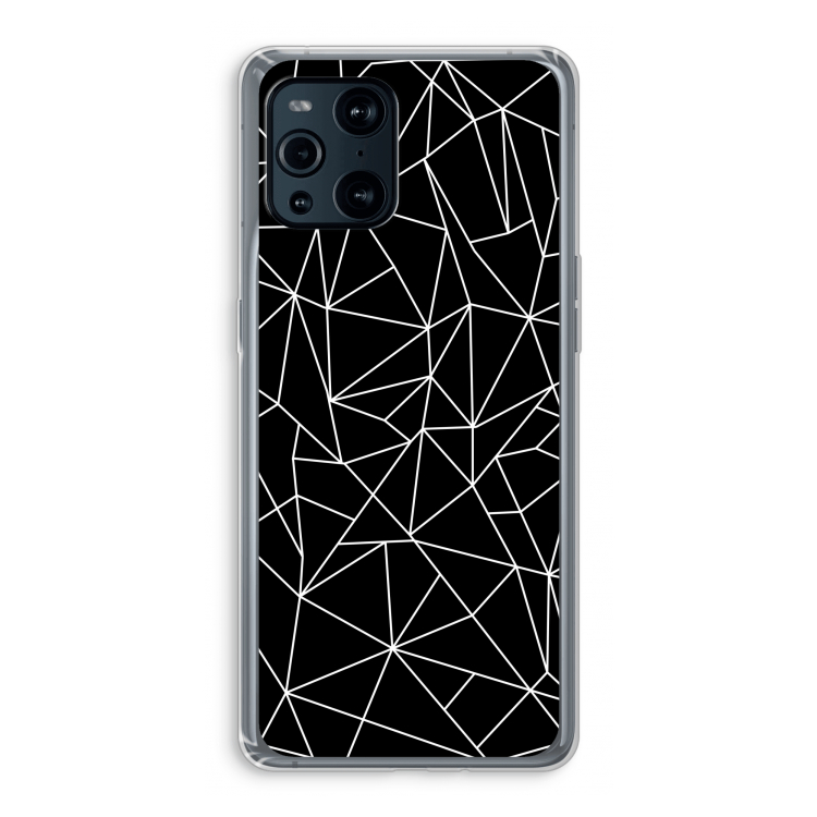Geometrische lijnen wit: Oppo Find X3 Pro Transparant Hoesje