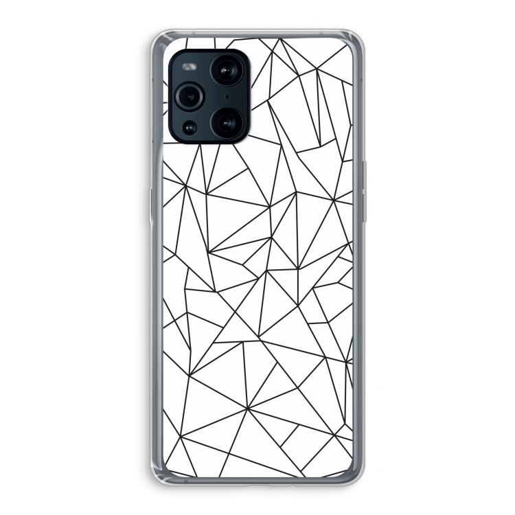 Geometrische lijnen zwart: Oppo Find X3 Pro Transparant Hoesje