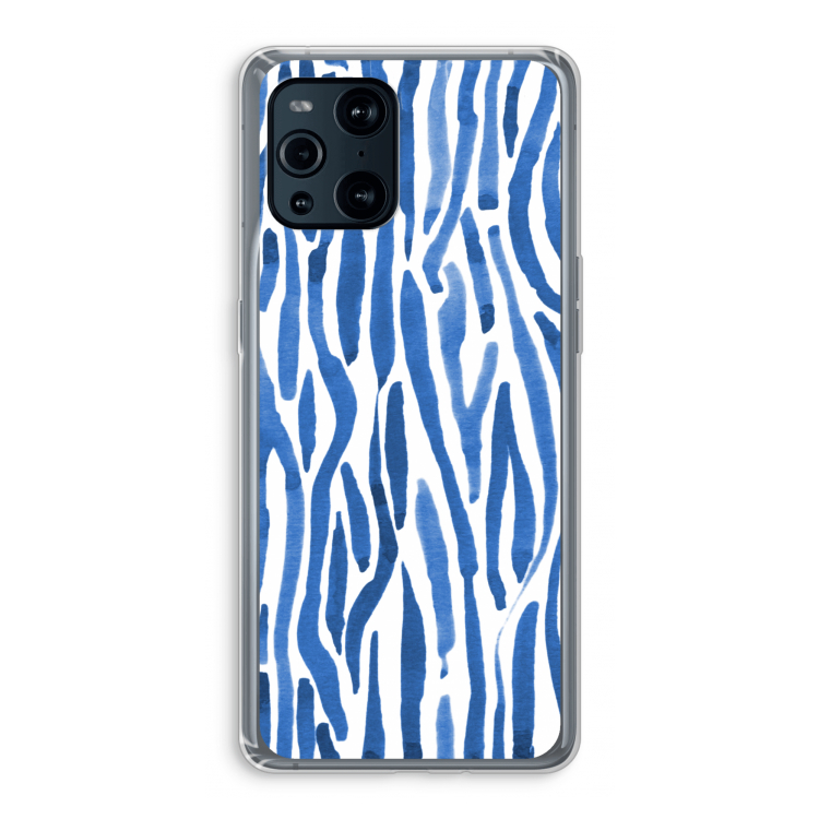 Blauwe nerven: Oppo Find X3 Pro Transparant Hoesje