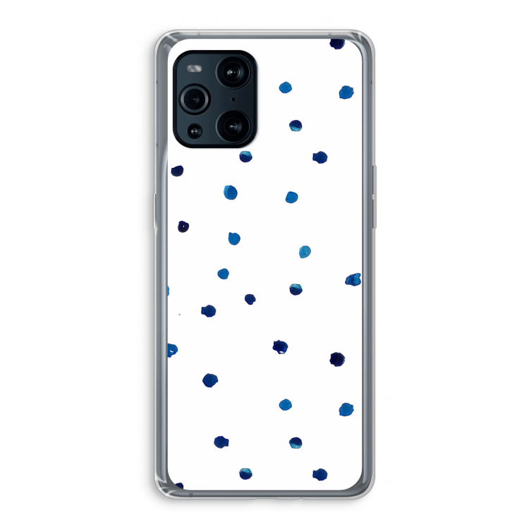 Blauwe stippen: Oppo Find X3 Pro Transparant Hoesje