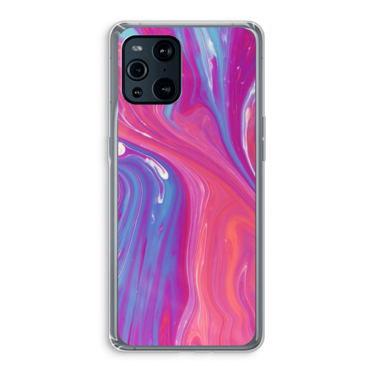 Paarse stroom: Oppo Find X3 Pro Transparant Hoesje