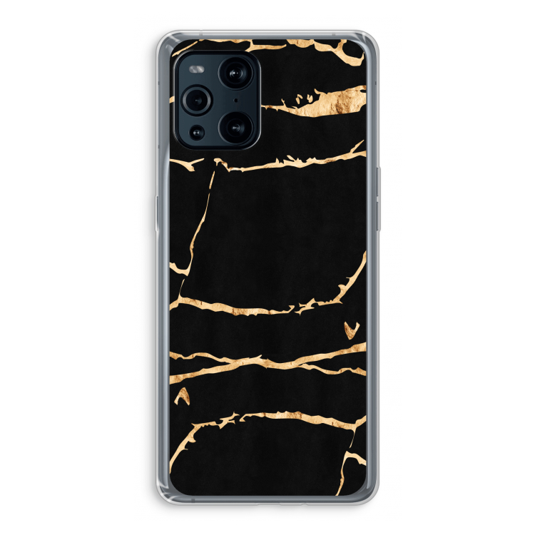 Gouden marmer: Oppo Find X3 Pro Transparant Hoesje