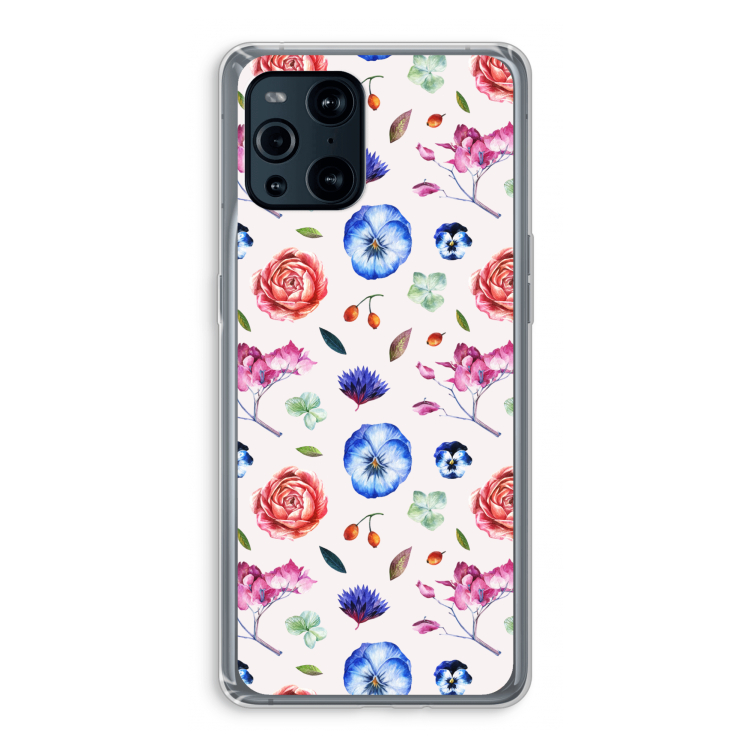 Bloemetjes: Oppo Find X3 Pro Transparant Hoesje