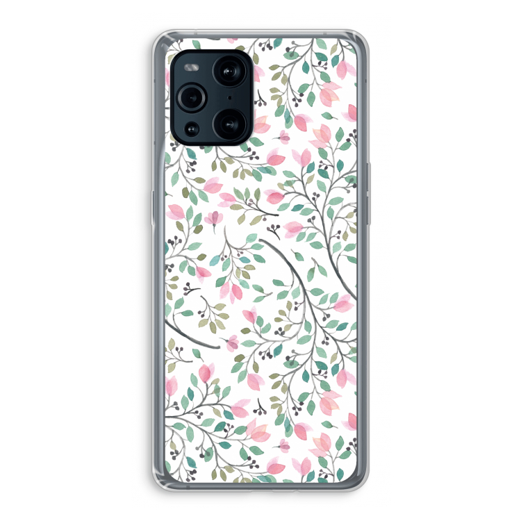Sierlijke bloemen: Oppo Find X3 Pro Transparant Hoesje