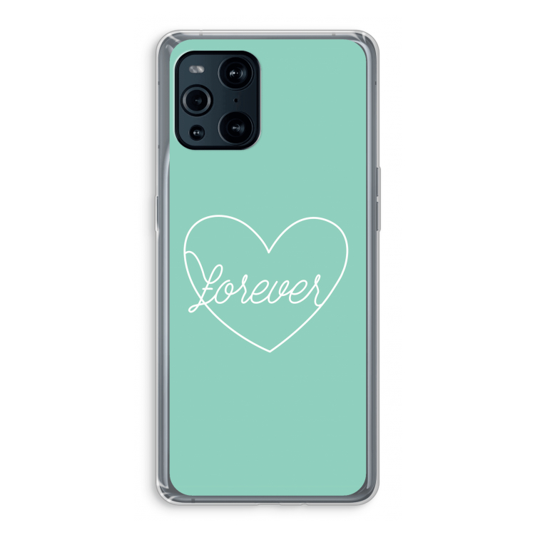 Forever heart pastel: Oppo Find X3 Pro Transparant Hoesje