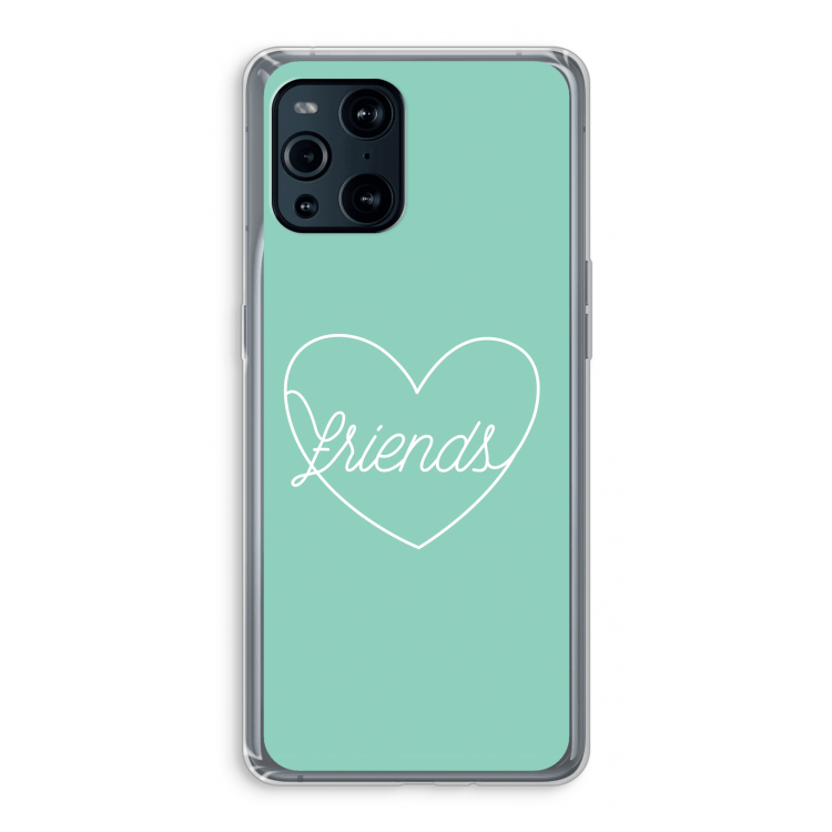 Friends heart pastel: Oppo Find X3 Pro Transparant Hoesje