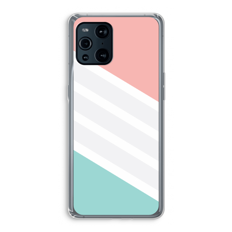 Strepen pastel: Oppo Find X3 Pro Transparant Hoesje