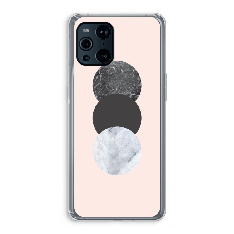 Marmeren cirkels: Oppo Find X3 Pro Transparant Hoesje