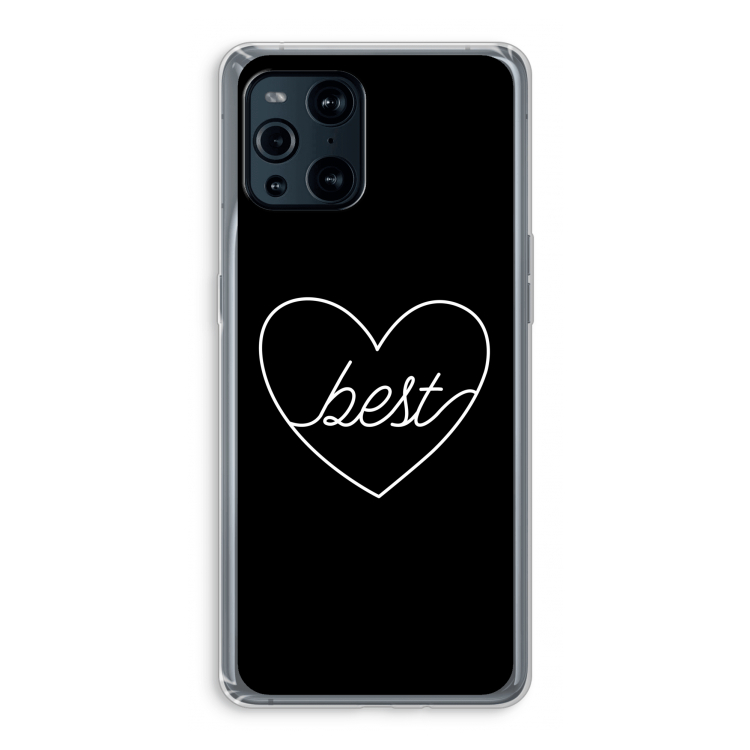 Best heart black: Oppo Find X3 Pro Transparant Hoesje