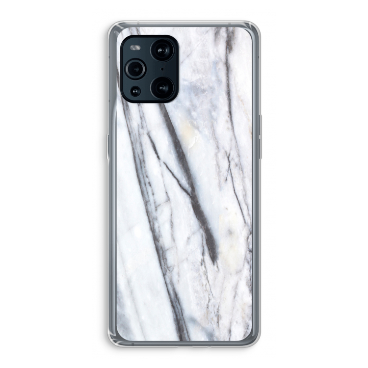 Gestreepte marmer: Oppo Find X3 Pro Transparant Hoesje