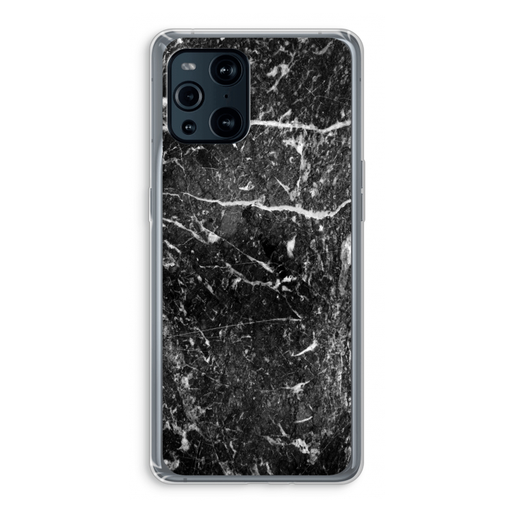 Zwart marmer: Oppo Find X3 Pro Transparant Hoesje