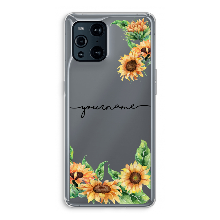 Zonnebloemen: Oppo Find X3 Pro Transparant Hoesje
