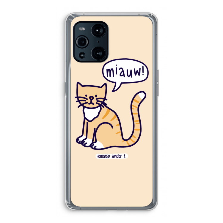 Miauw: Oppo Find X3 Pro Transparant Hoesje