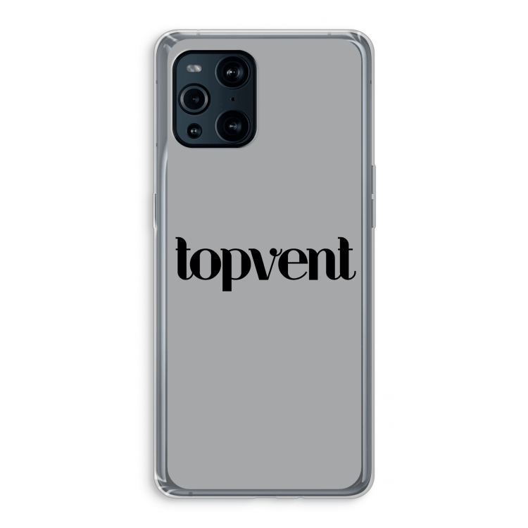 Topvent Grijs Zwart: Oppo Find X3 Pro Transparant Hoesje