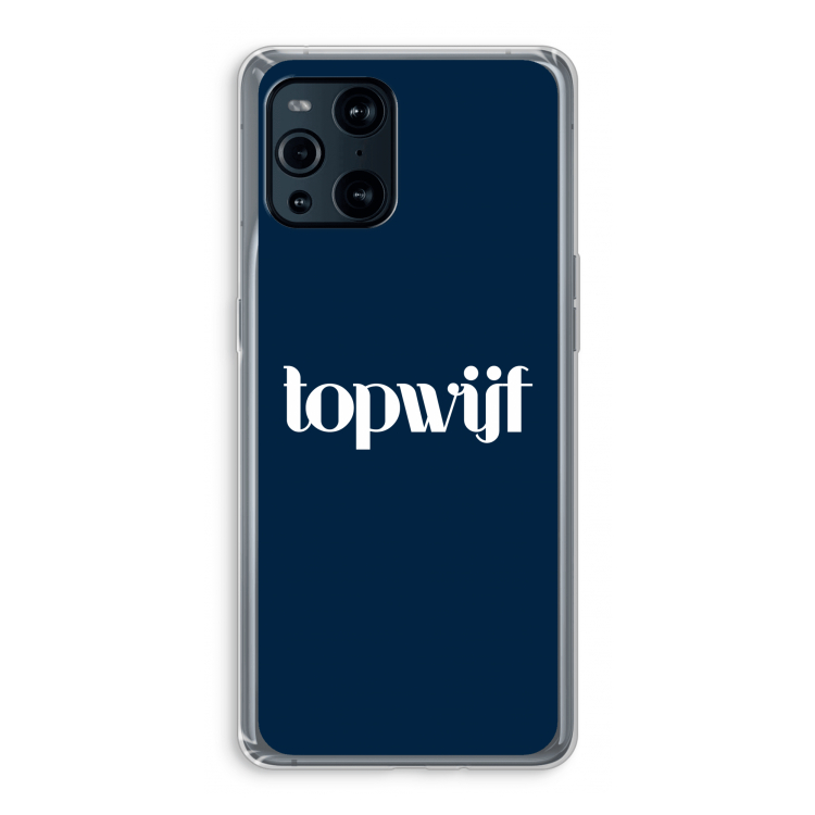Topwijf Navy: Oppo Find X3 Pro Transparant Hoesje