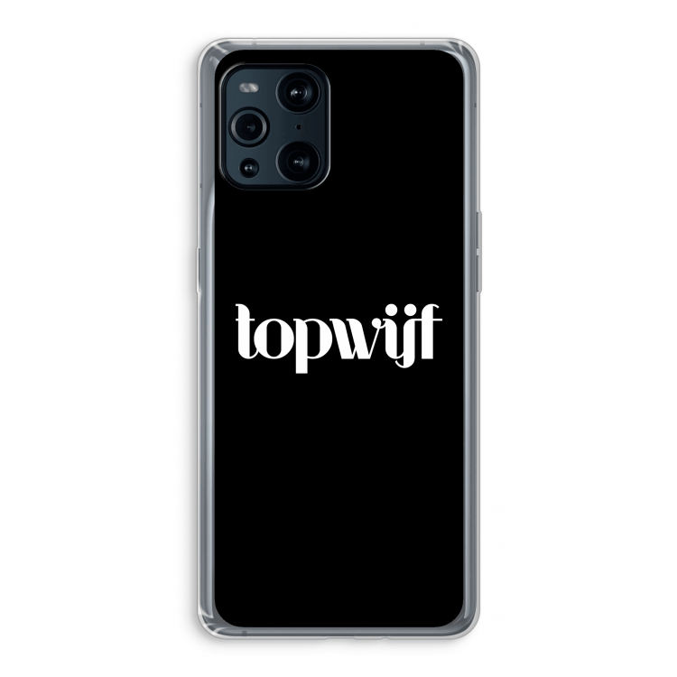 Topwijf Zwart: Oppo Find X3 Pro Transparant Hoesje