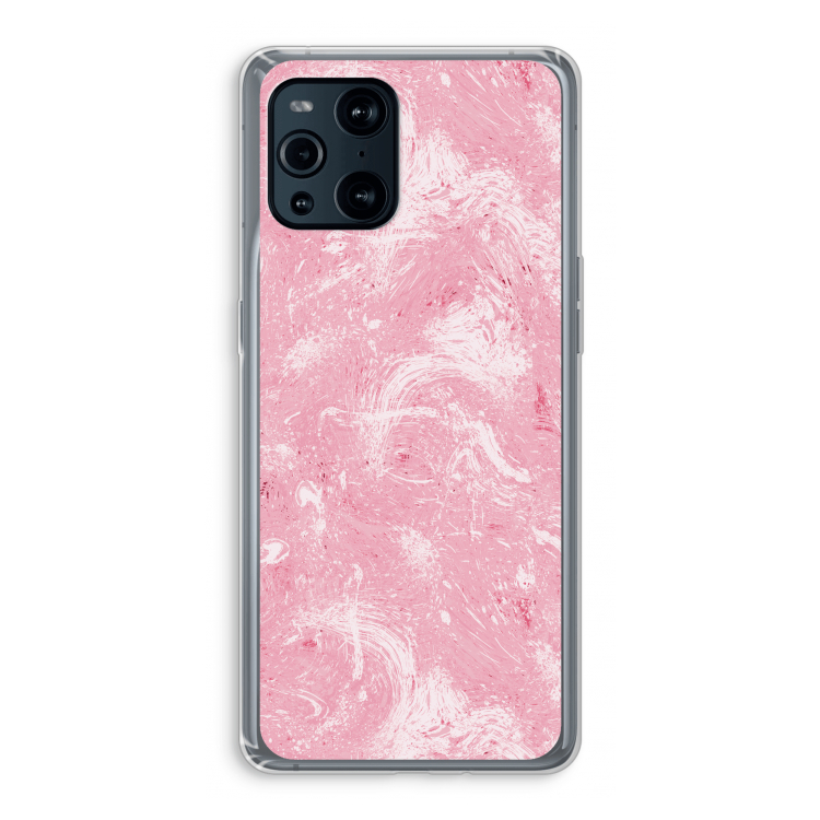 Abstract Painting Pink: Oppo Find X3 Pro Transparant Hoesje