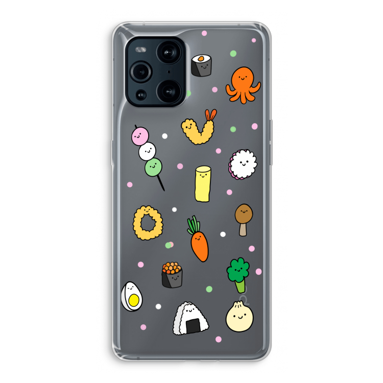 Happy bento friends: Oppo Find X3 Pro Transparant Hoesje