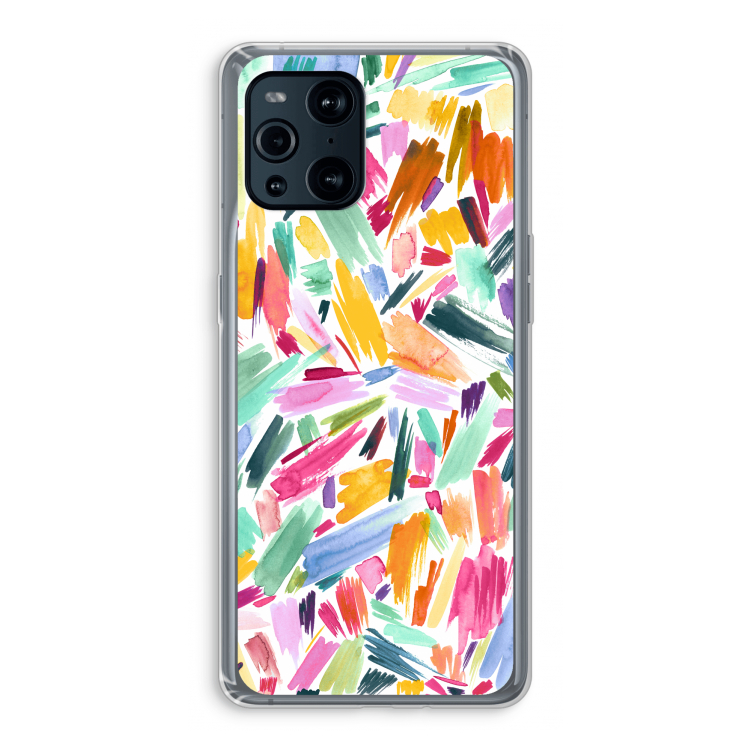 Watercolor Brushstrokes: Oppo Find X3 Pro Transparant Hoesje