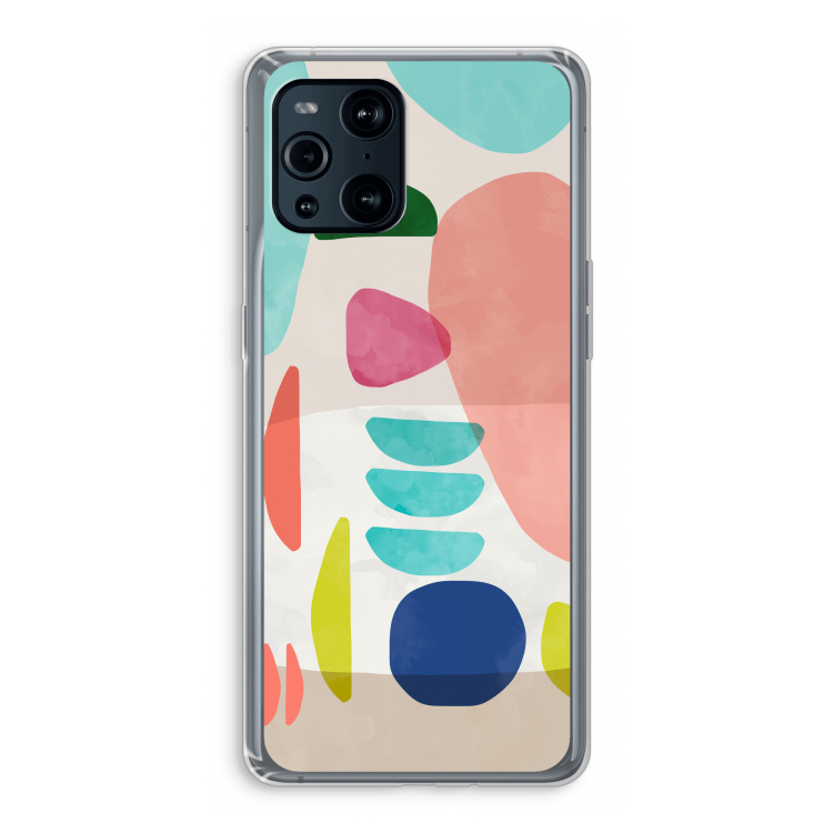 Bold Rounded Shapes: Oppo Find X3 Pro Transparant Hoesje