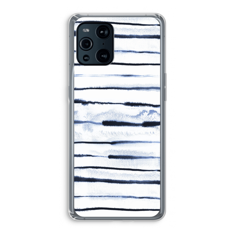 Ink Stripes: Oppo Find X3 Pro Transparant Hoesje