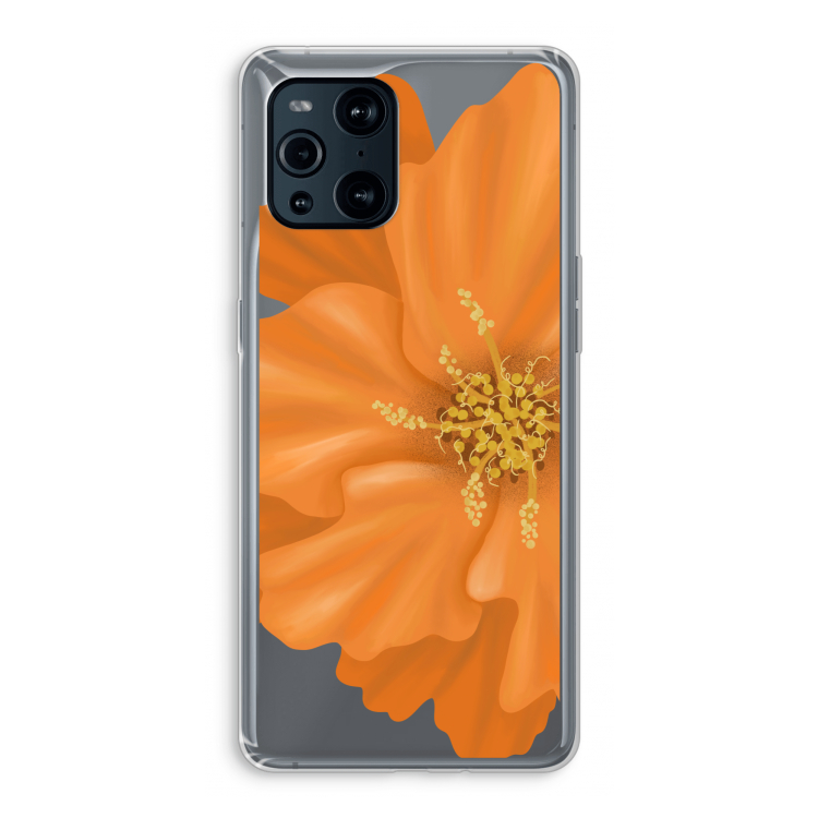 Orange Ellila flower: Oppo Find X3 Pro Transparant Hoesje