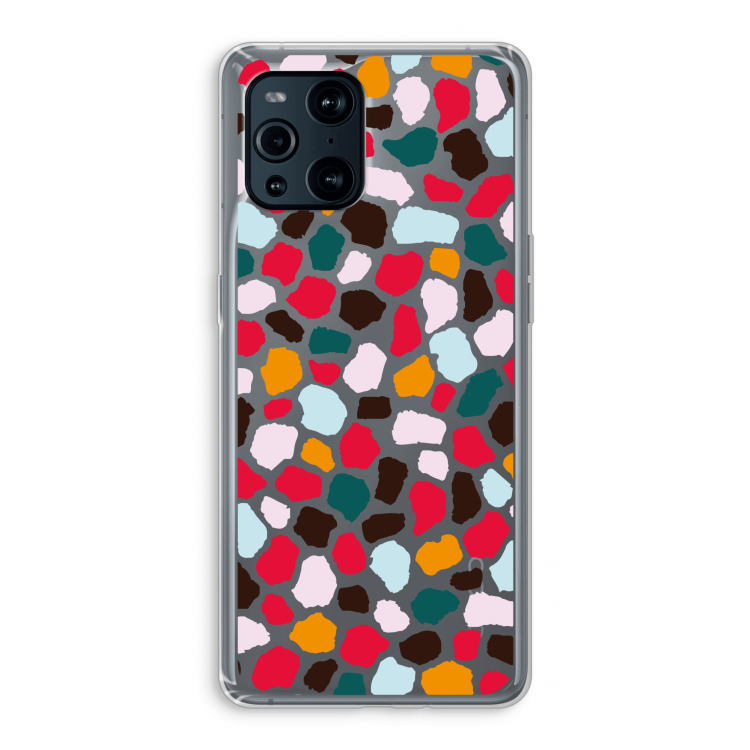 Colored Giraffe: Oppo Find X3 Pro Transparant Hoesje