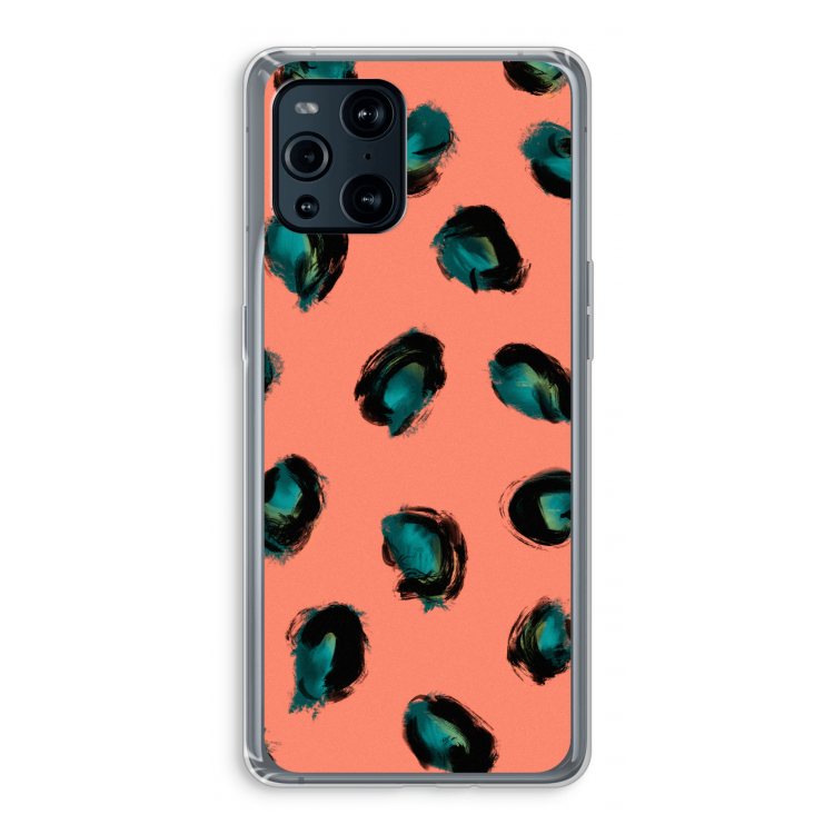 Pink Cheetah: Oppo Find X3 Pro Transparant Hoesje