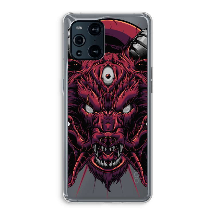 Hell Hound and Serpents: Oppo Find X3 Pro Transparant Hoesje