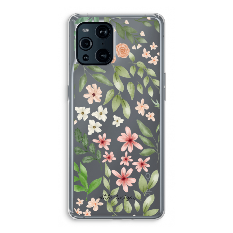 Botanical sweet flower heaven: Oppo Find X3 Pro Transparant Hoesje