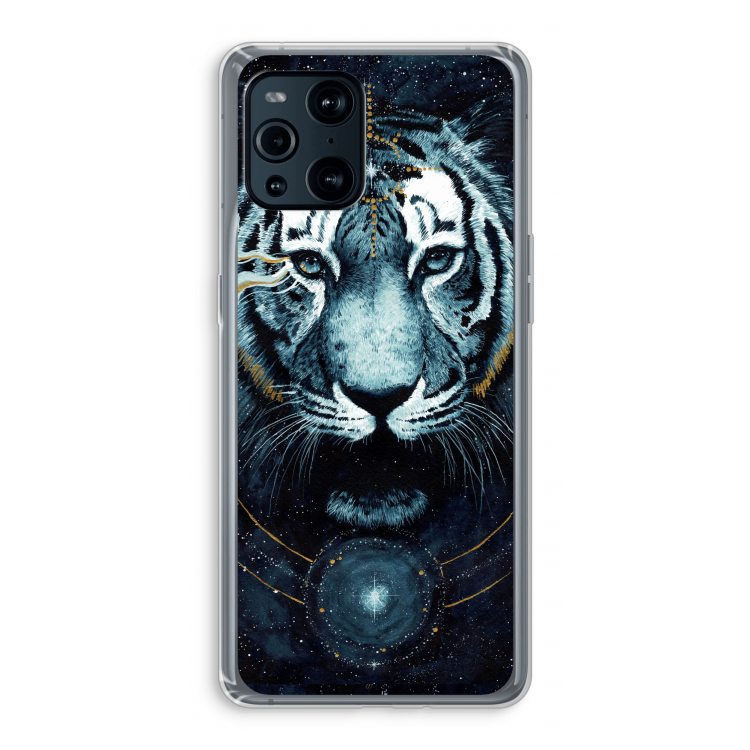 Darkness Tiger: Oppo Find X3 Pro Transparant Hoesje