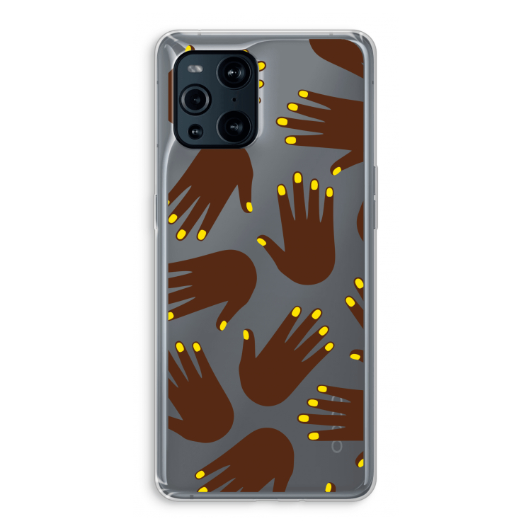 Hands dark: Oppo Find X3 Pro Transparant Hoesje