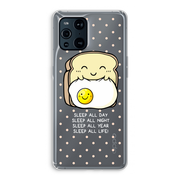 Sleep All Day: Oppo Find X3 Pro Transparant Hoesje