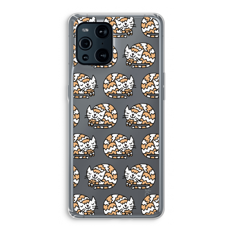 Slapende poes: Oppo Find X3 Pro Transparant Hoesje