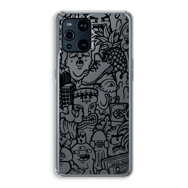Vexx Black Mixtape: Oppo Find X3 Pro Transparant Hoesje