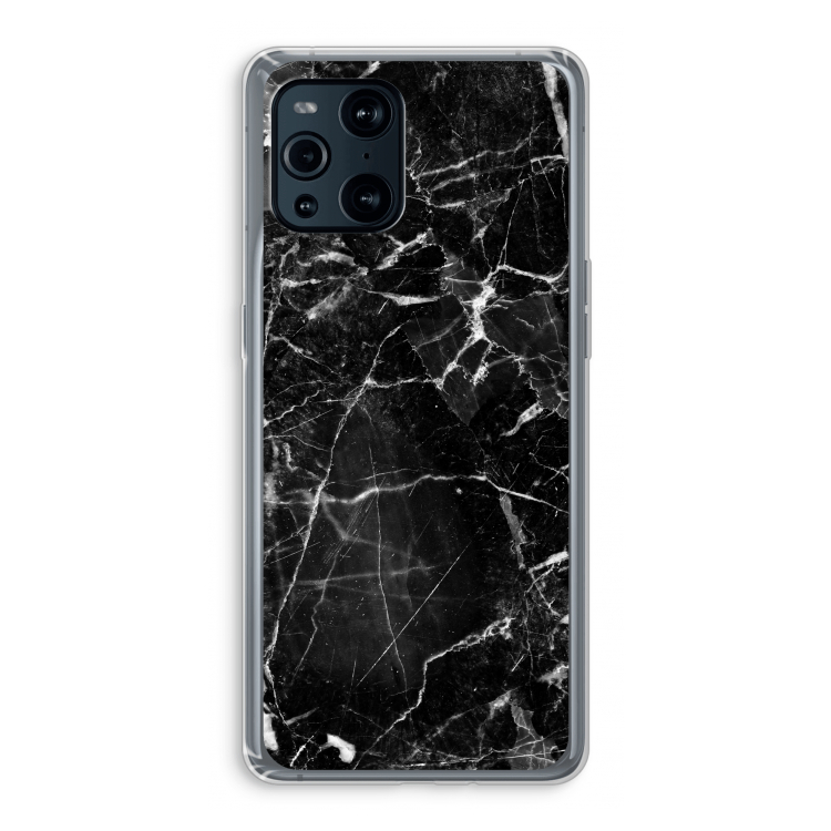 Zwart Marmer 2: Oppo Find X3 Pro Transparant Hoesje