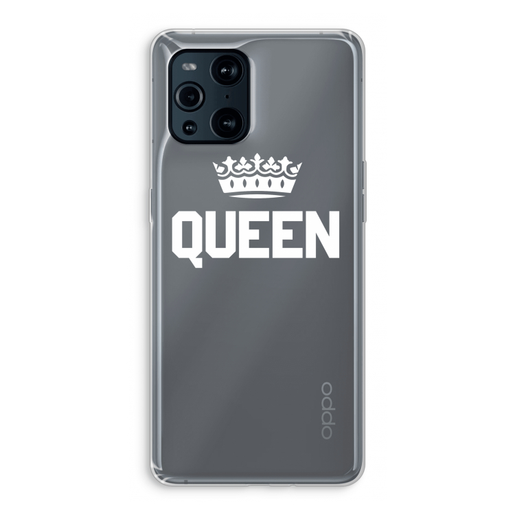 Queen zwart: Oppo Find X3 Pro Transparant Hoesje