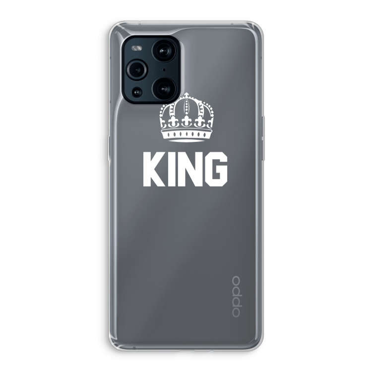 King zwart: Oppo Find X3 Pro Transparant Hoesje