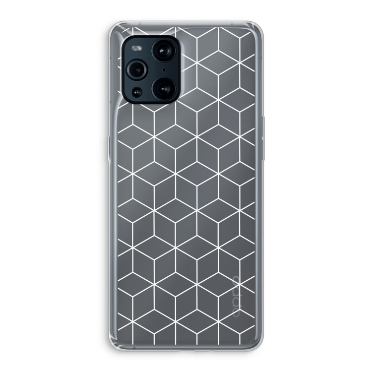 Zwart-witte kubussen: Oppo Find X3 Pro Transparant Hoesje