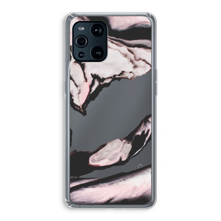 Roze stroom: Oppo Find X3 Pro Transparant Hoesje
