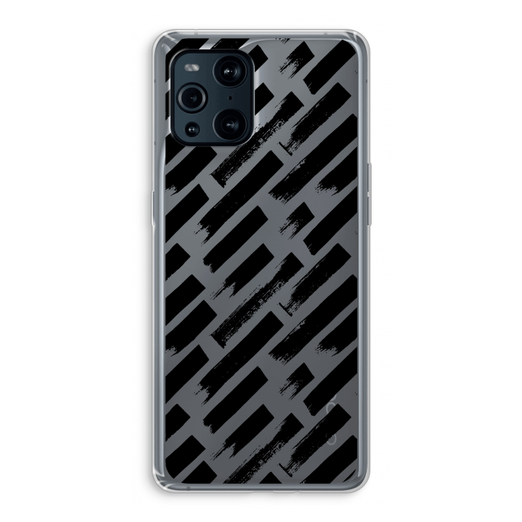 Zwarte vegen: Oppo Find X3 Pro Transparant Hoesje