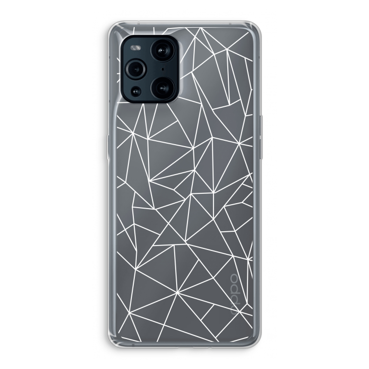 Geometrische lijnen wit: Oppo Find X3 Pro Transparant Hoesje