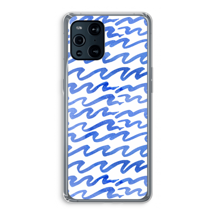 Blauwe golven: Oppo Find X3 Pro Transparant Hoesje