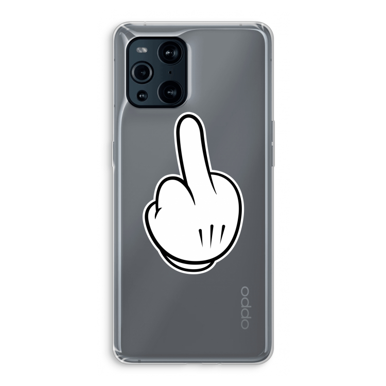 Middle finger black: Oppo Find X3 Pro Transparant Hoesje